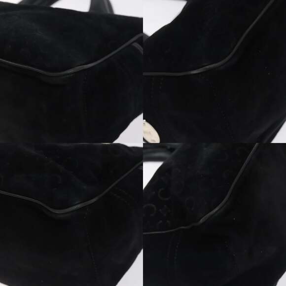 CELINE C Macadam Canvas Boogie Bag Hand Bag Black Silver - Picture 10 of 12